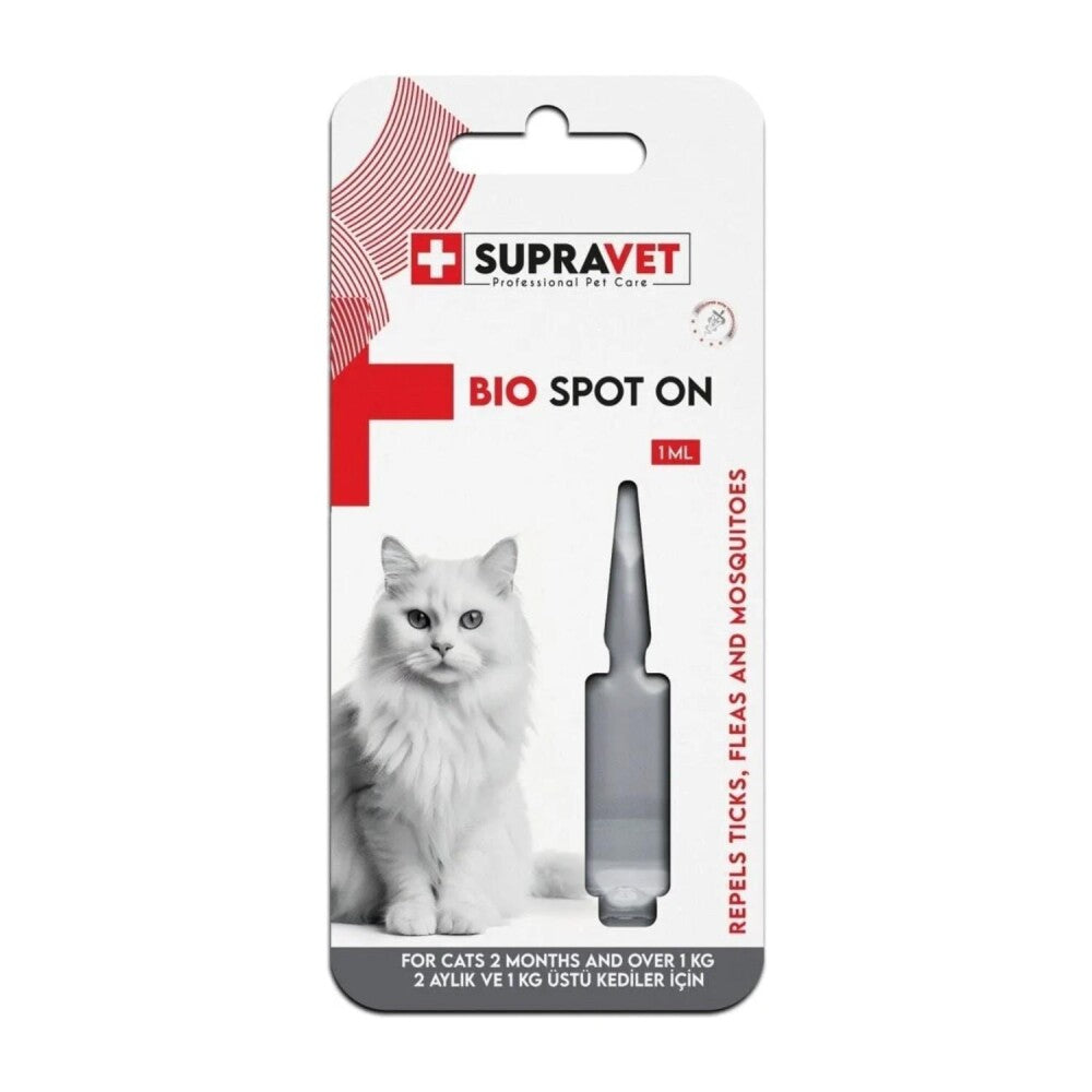 Supravet Kedi Deri Ve Tüy Bakım Yağı; Bit. Pire. Kene Dış Parazit Ense Damlası | SRC: Barcode: 8680589182803
